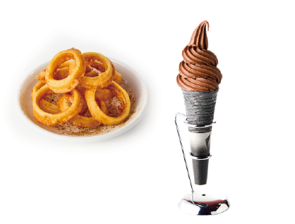 オニオンリング OR ソフトクリーム